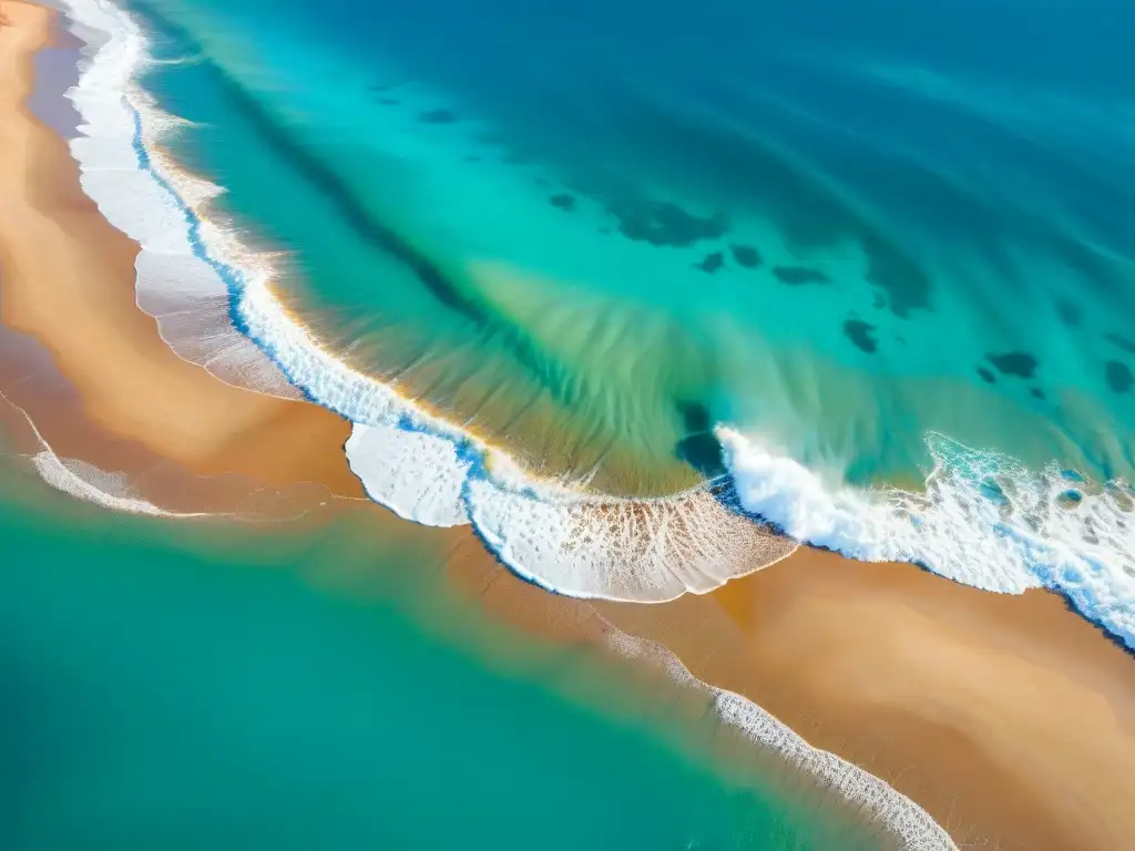 Playa paradisíaca: equilibrio entre tierra y mar Un paraíso de arena y mar, donde la prevención de la erosión costera es vital