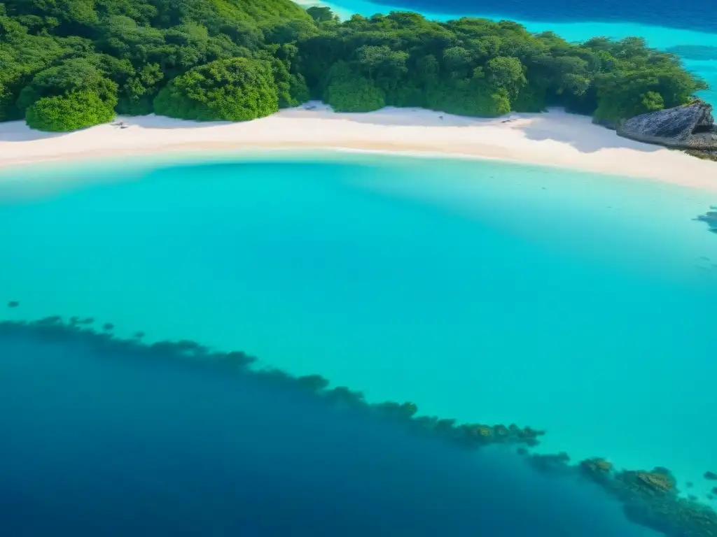 Paraíso submarino: Playa de aguas turquesas y arrecifes coloridos Un paraíso costero: aguas cristalinas, arrecifes vibrantes y turismo responsable admirando la belleza marina