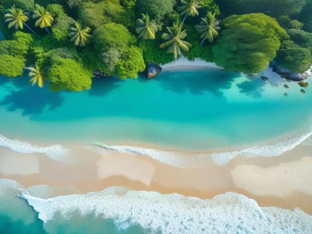 Paraíso costero: aguas turquesas y playas de ensueño Paraíso costero con aguas turquesa, playas blancas y palmeras