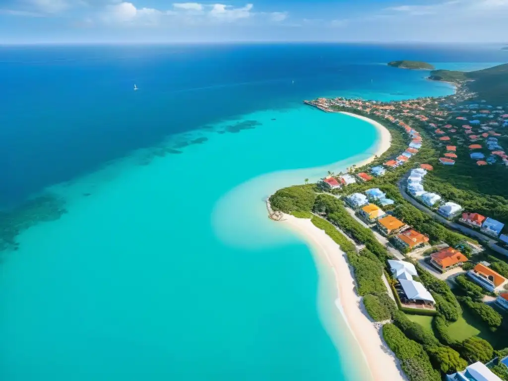 Paraíso costero: Inversión inmobiliaria en un enclave idílico Un paraíso costero con aguas turquesa, playas de arena blanca y edificios coloridos, ideal para crowdfunding inmobiliario zonas costeras