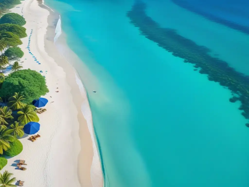 Paraíso costero: playas de ensueño con aguas turquesas y palmeras Paraíso costero con aguas turquesas y palmeras verdes, ideal para vivir