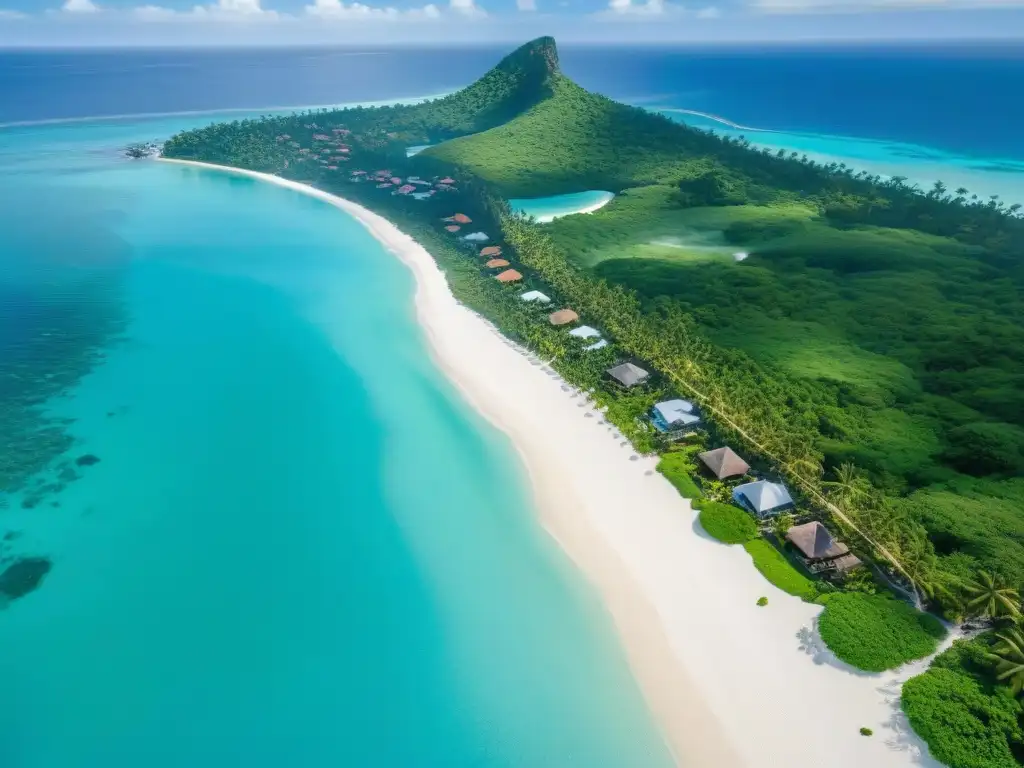 Paraíso costero: aguas turquesas y playas de arena blanca Paraíso costero con aguas turquesas, playas blancas, palmeras y lujosas propiedades