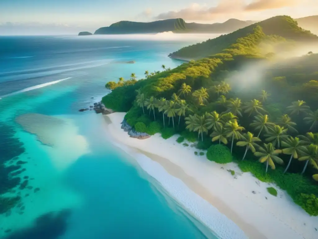 Costa paradisíaca: aguas turquesas, playas blancas y palmeras verdes Un paraíso costero con aguas turquesas y palmeras, ideal para Mejores propiedades costeras algoritmos filtrado