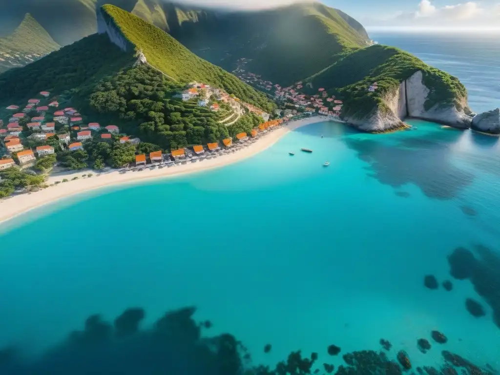Paraíso costero: luces y sombras entre mar y tierra Un paraíso costero donde la planificación espacial en propiedades costeras se fusiona armoniosamente con la naturaleza