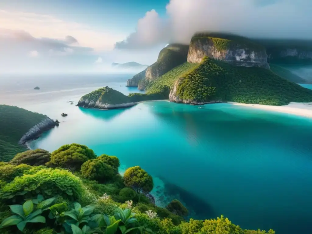Un paraíso costero lleno de vida y armonía natural, resaltando la importancia de las leyes ambientales en propiedades costeras
