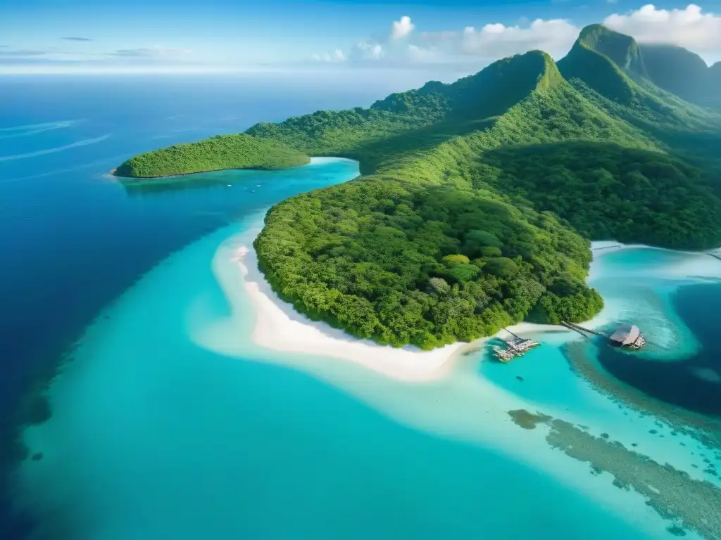 Paraíso costero: aguas turquesas, playas blancas y vida marina Un paraíso costero prístino con aguas turquesa, playas blancas y manglares verdes