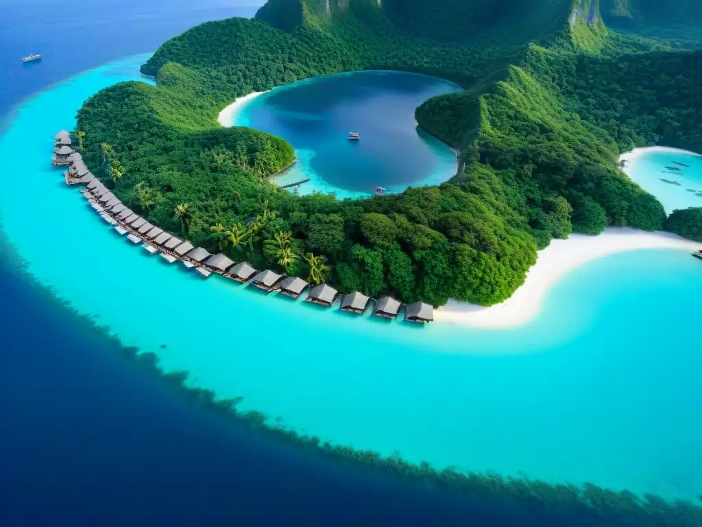 Paraíso exclusivo: lujoso resort en isla remota de Asia Un paraíso de lujo en una isla remota de Asia: resort exclusivo entre vegetación exuberante y aguas turquesas