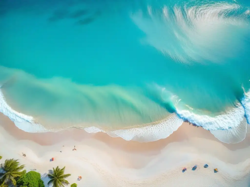 Paraíso playero: diversidad y belleza en trajes de baño Un paraíso playero con aguas turquesas, arena blanca y palmeras, donde todos muestran su traje de baño según tipo de cuerpo