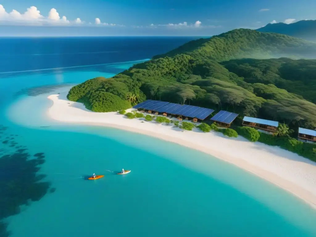 Paraíso eco-sostenible: lujo y naturaleza en armonía Un paraíso sostenible: EcoResort costero entre naturaleza exuberante y aguas turquesa