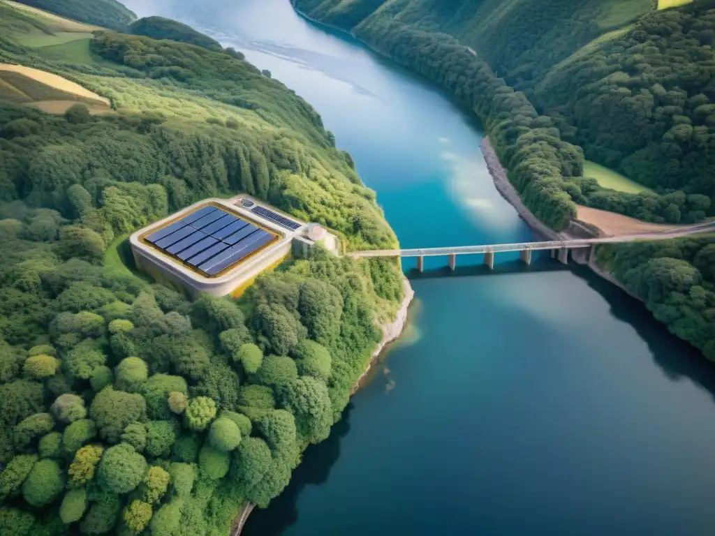 Central hidroeléctrica en río costero: potencia verde en armonía natural Pequeña central hidroeléctrica en un río costero