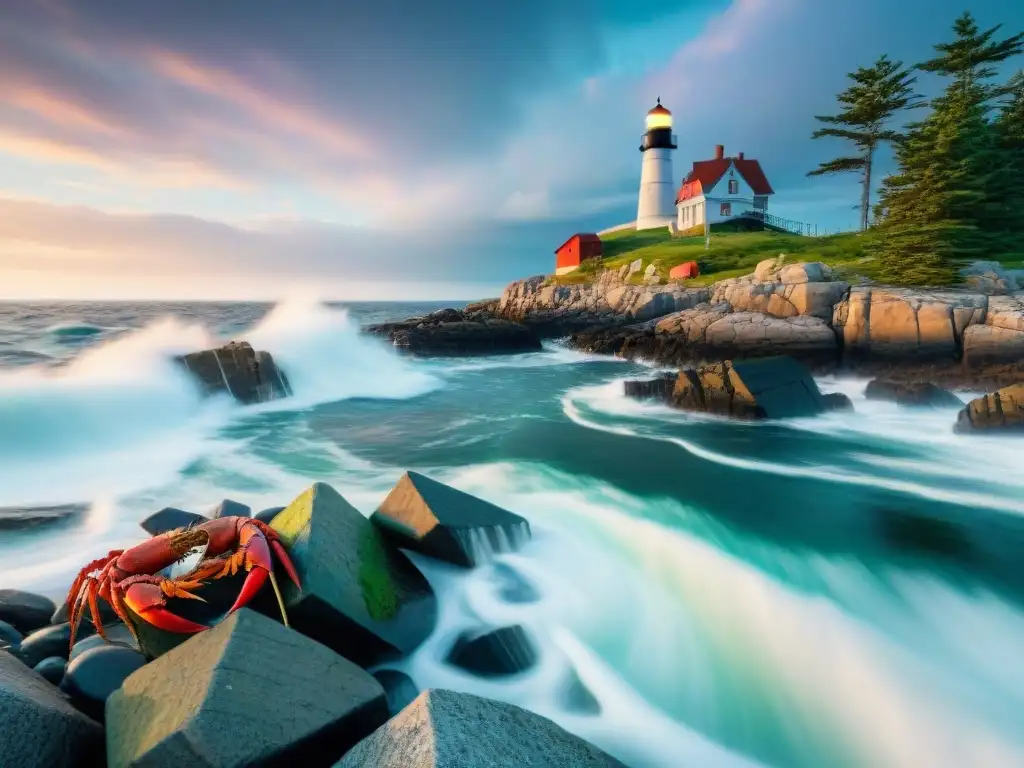 Pesca en la costa de Maine: drama y belleza Pescador solitario lanzando la caña en la costa de Maine, con tormenta acercándose