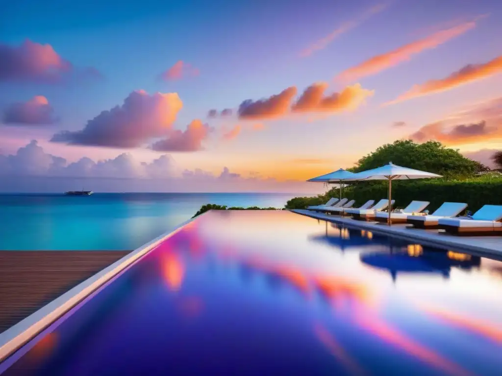 Playa exclusiva: villas de lujo con piscinas infinitas privadas Una playa de lujo con servicios de concierge frente al mar, villas y piscinas infinitas privadas