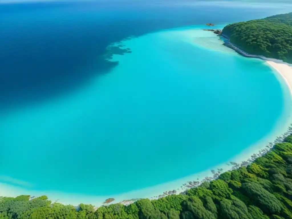 Paraíso costero: belleza natural y conservación en imagen Playa prístina en zona protegida con flora y fauna costera, aguas turquesas