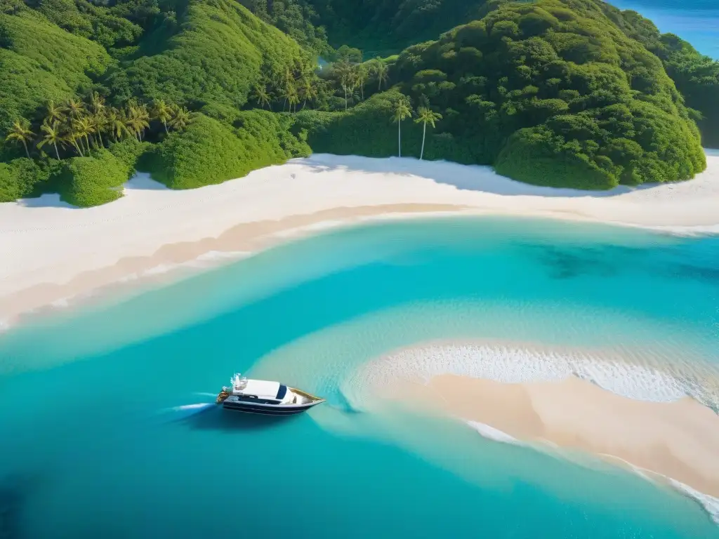 Paraíso tropical: Costa prístina con aguas turquesas y palmeras Una postal de ensueño: costa virgen con aguas turquesas, playas de arena blanca y palmeras