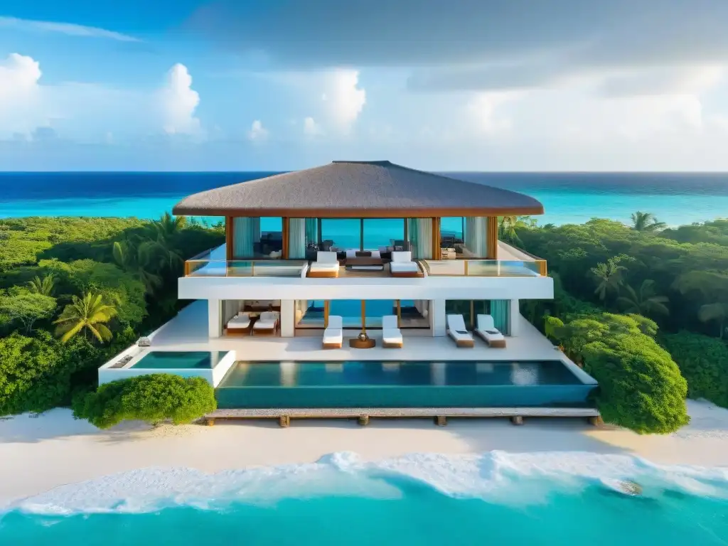 Propiedad de lujo en la Riviera Maya: diseño arquitectónico innovador en armonía con la naturaleza Una propiedad costera de diseño arquitectónico innovador en la Riviera Maya, con piscina infinita y vistas al mar Caribe