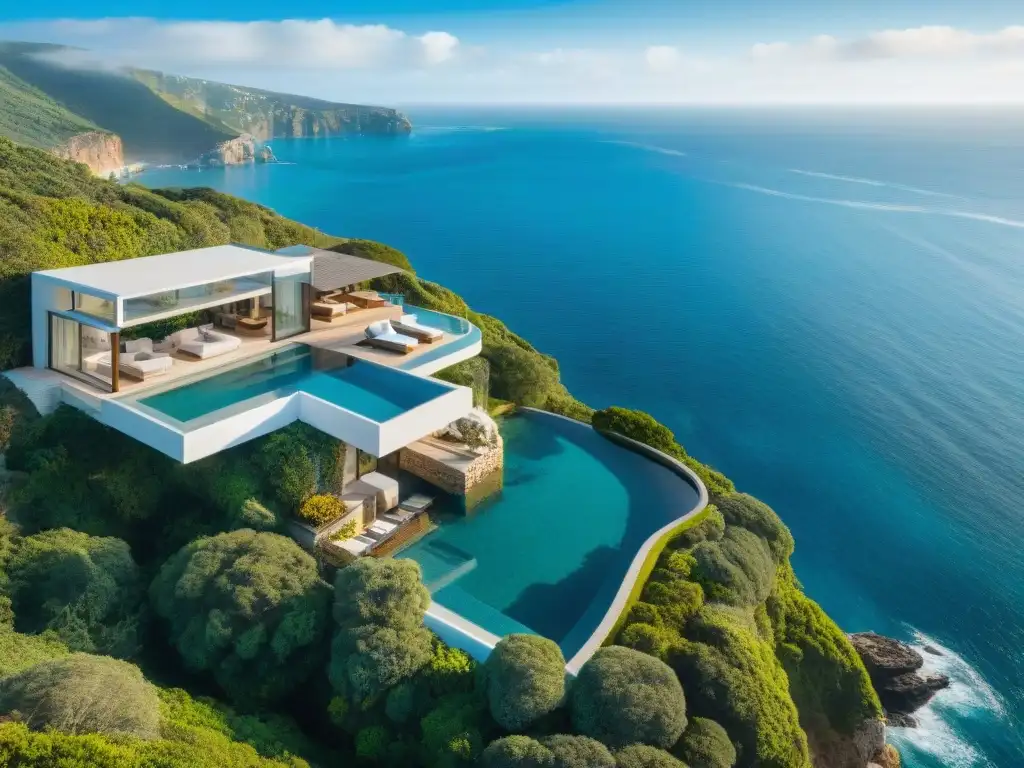 Propiedad costera de lujo con vistas panorámicas al mar Una propiedad costera de diseño con impresionantes vistas al mar y piscina infinita