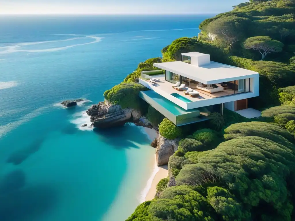 Propiedad costera de lujo: diseño contemporáneo en armonía con el mar Propiedad costera de diseño con vistas al mar: lujo y armonía en acantilado