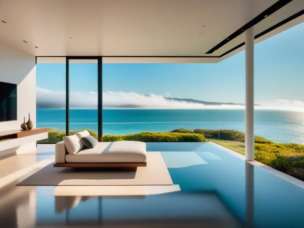 Residencia playera moderna con vista al mar: diseño minimalista Propiedad costera con estilo minimalista, líneas limpias y vistas al mar