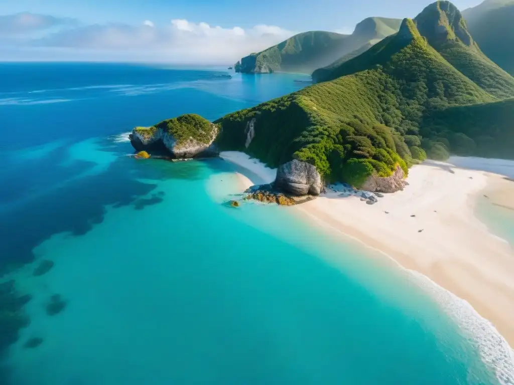 Paraíso costero: propiedad exclusiva entre acantilados verdes y aguas turquesas Propiedad costera exclusiva y remota con acantilados verdes, aguas turquesas y vida marina vibrante