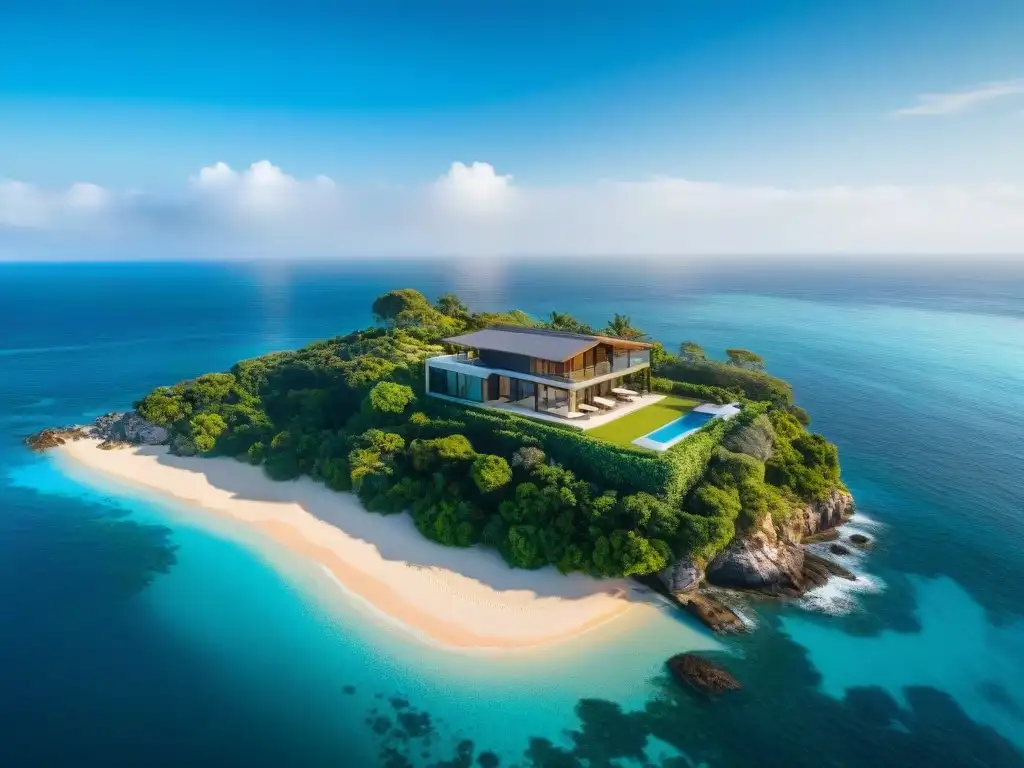 Villa de lujo frente al mar: arquitectura moderna en paraíso costero Propiedad costera frente al mar con lujosa villa y vistas panorámicas al océano