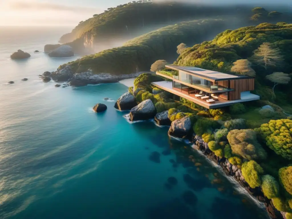 Propiedad costera moderna en armonía con la naturaleza Propiedad costera integrada en el paisaje marino, armonía perfecta con la naturaleza