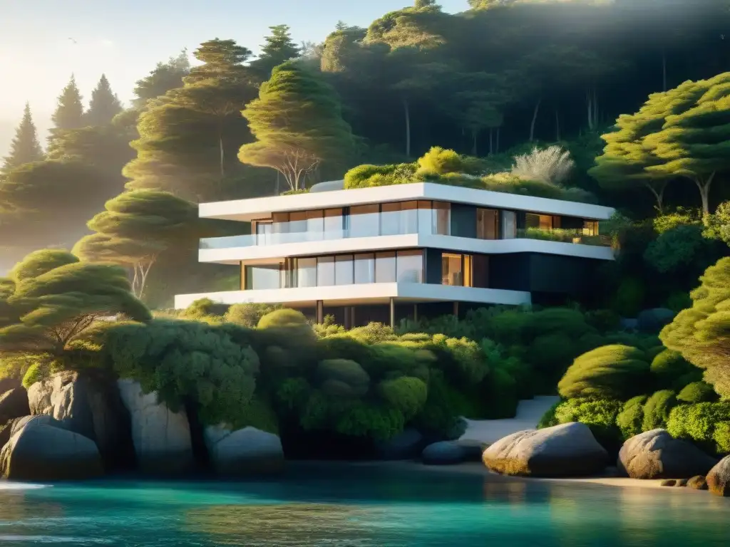 Propiedad costera: arquitectura moderna en armonía con la naturaleza Propiedad costera integrada al paisaje con diseño arquitectónico moderno en armonía con la naturaleza