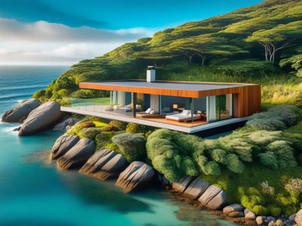 Residencia costera moderna integrada en la naturaleza Una propiedad costera integrada al paisaje, con ventanales panorámicos y diseño sostenible