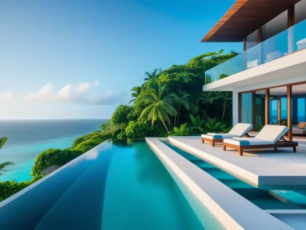 Residencia de lujo frente al mar con diseño moderno y vistas panorámicas Propiedad costera de lujo con diseño moderno, rodeada de vegetación tropical, piscina infinita privada y vista al mar