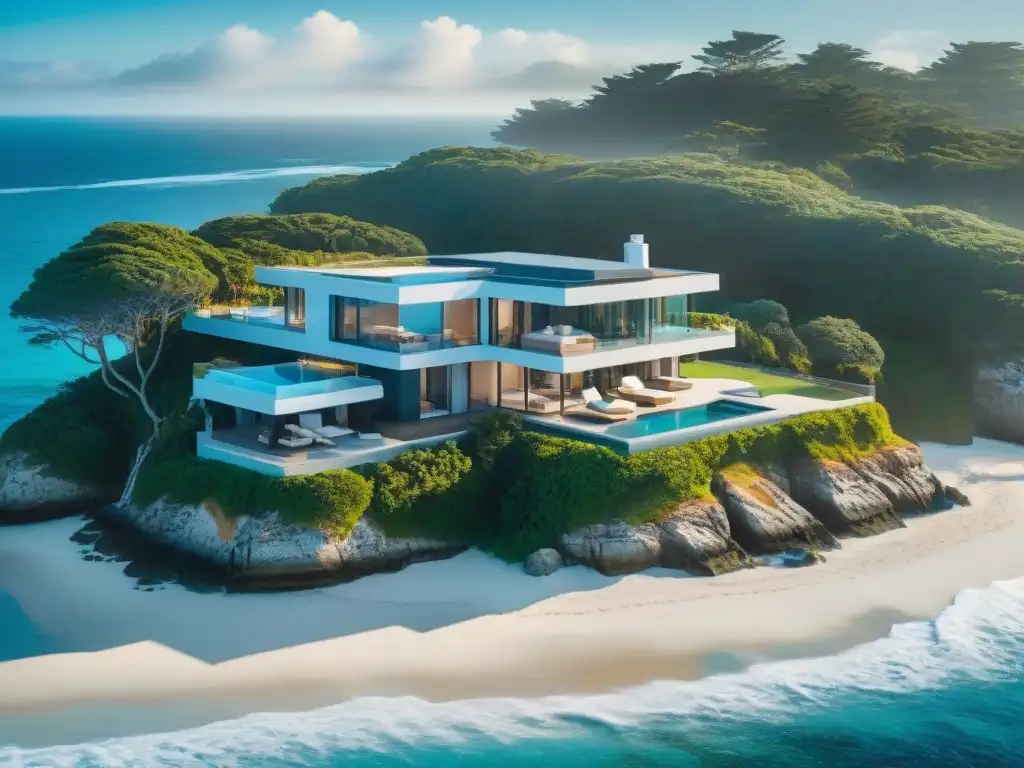 Propiedad costera de lujo con domótica avanzada integrada Una propiedad costera de lujo con domótica integrada, diseño moderno y vistas al mar