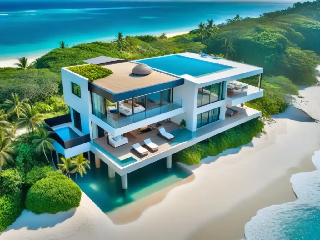 Espectacular propiedad de lujo frente al mar con vistas impresionantes Propiedad costera de lujo con vista panorámica al mar, piscina infinita privada y palmeras