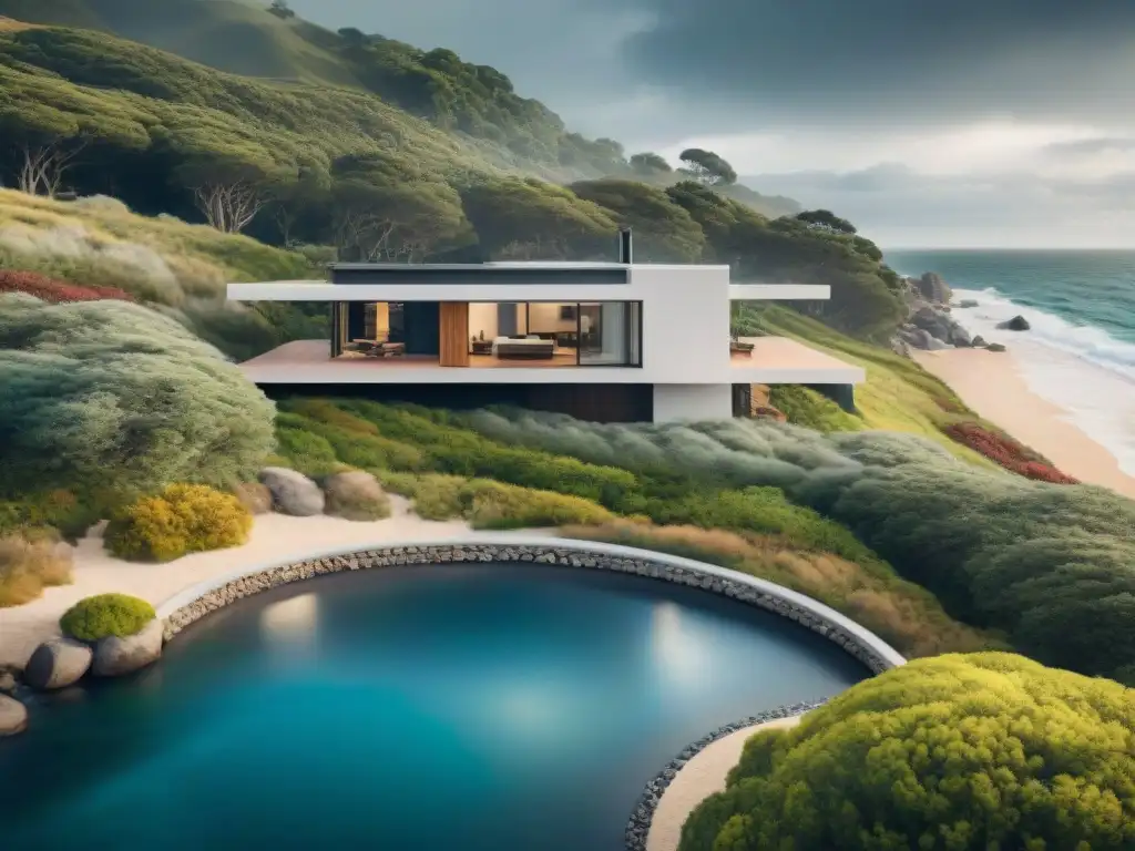 Casa costera moderna con sistema de recolección de agua de lluvia integrado Propiedad costera moderna con sistema de recolección de agua lluvia integrado
