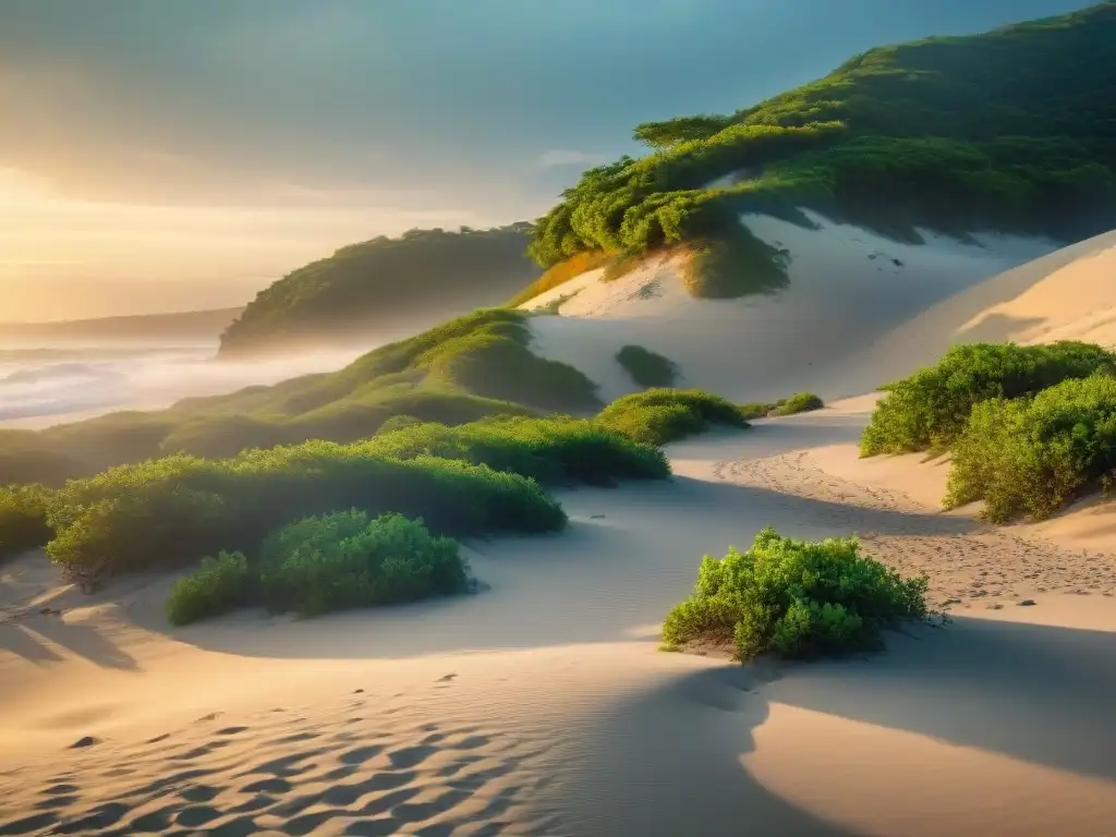Propiedad costera protegida por barreras naturales Propiedad costera protegida por barreras naturales, como dunas y manglares, resguardada al atardecer