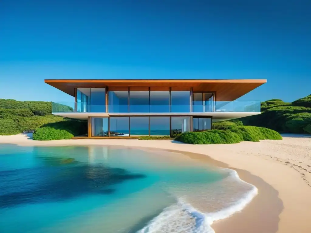 Vivienda ecofriendly en la playa: arquitectura sostenible y belleza natural Una propiedad frente al mar con arquitectura verde en perfecta armonía con la naturaleza