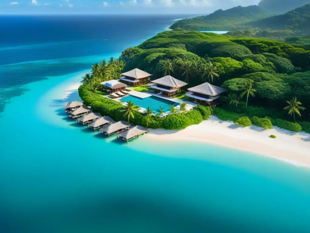 Paraíso costero: villas de lujo frente al mar turquesa Propiedades costeras con aguas turquesas, playas de arena blanca y villas de lujo, rodeadas de naturaleza y cielos azules