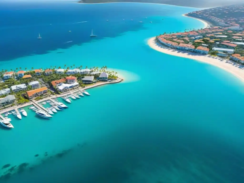 Marina de lujo en ciudad costera: vibrante, exclusiva y llena de vida Invertir en propiedades costeras: Marina bulliciosa, aguas turquesas y playas doradas de un pueblo costero vibrante