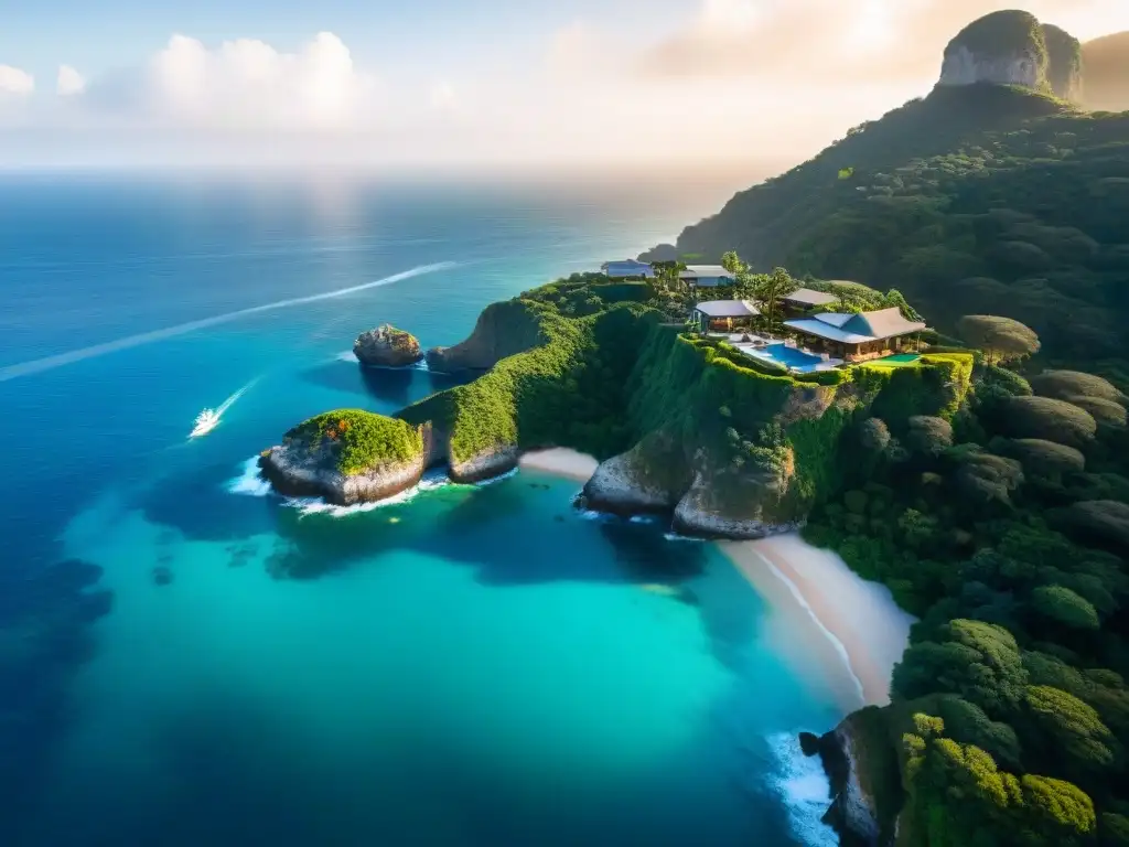Propiedad costera exclusiva: lujo entre acantilados verdes y mar azul Propiedades costeras exclusivas mercado: Exclusiva finca en acantilados verdes y mar azul, reflejando lujo y naturaleza