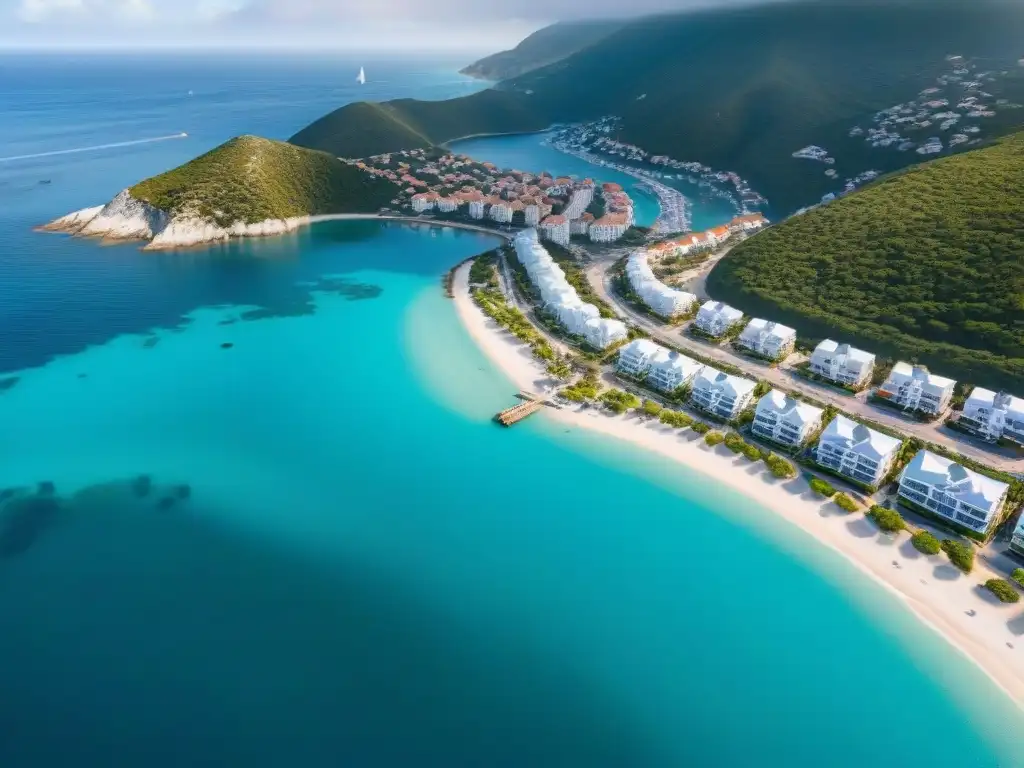 Costa turquesa: encanto urbano y natural en un pueblo costero Propiedades costeras: un paraíso de inversión no millonario con edificios modernos, casas tradicionales y marinas bulliciosas frente al mar turquesa