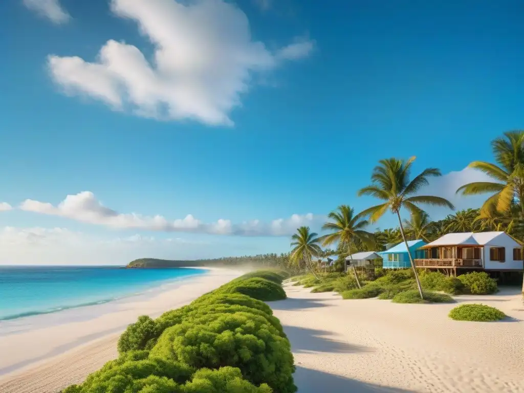 Paraíso costero: playa de arena dorada y aguas turquesas, palmeras vibrantes y propiedades de lujo entre la naturaleza Invertir en propiedades costeras: Playa de arena dorada, aguas turquesas y palmeras en un paraíso sereno