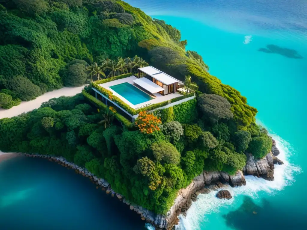 Refugio costero de ensueño: lujo natural y arquitectura moderna Propiedades costeras ubicación valor futuro: Una casa de ensueño junto al mar, rodeada de exuberante vegetación y aguas turquesas cristalinas