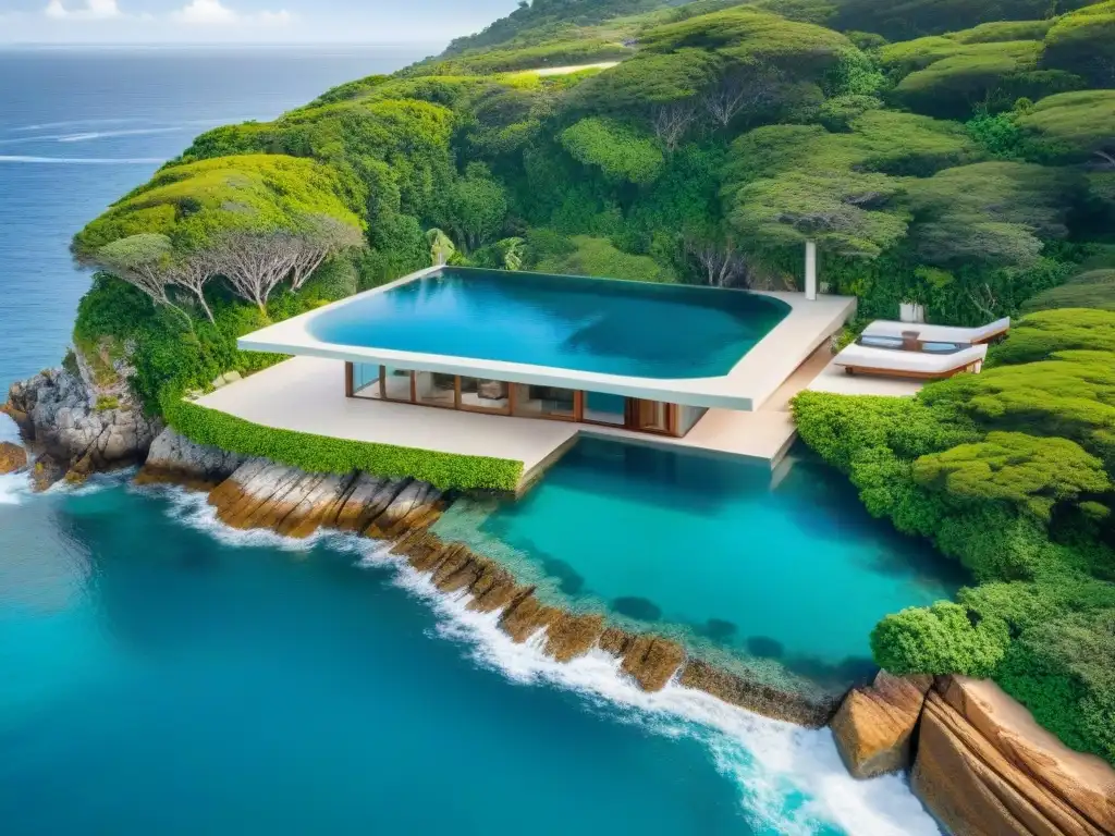 Propiedad de lujo en acantilado con vistas al mar Propiedades costeras con vistas marítimas: lujosa mansión en acantilado con piscina infinita y vistas panorámicas al mar