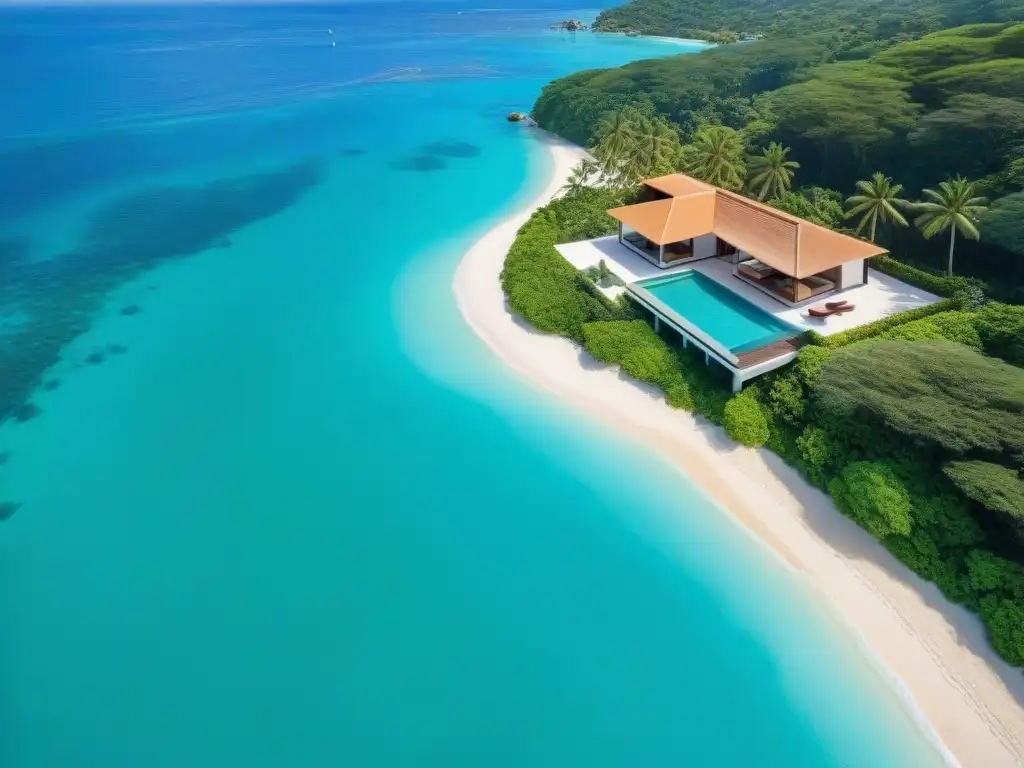 Villa de lujo frente al mar con piscina infinita privada Propiedades frente al mar recomendadas: Una lujosa villa con piscina infinita privada, frente a aguas turquesas y arena dorada