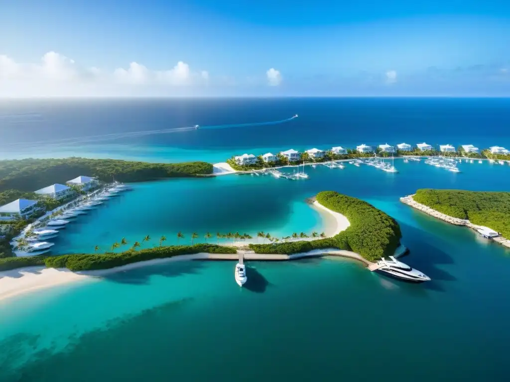 Exclusiva comunidad costera de lujo: vistas aéreas impresionantes Propiedades de lujo en comunidades costeras: Exclusivas residencias frente al mar con muelles privados, playas de arena y vegetación exuberante
