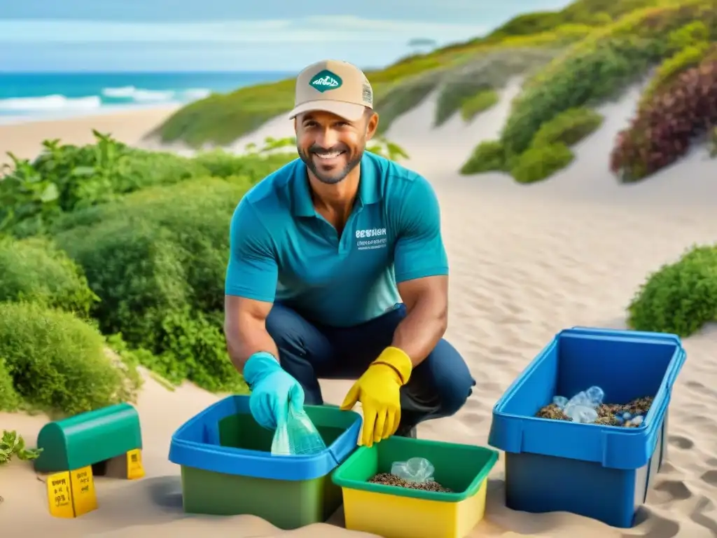 Propietario costero organiza estación de reciclaje bajo el sol Propietario costero organiza estación de reciclaje bajo el sol, promoviendo vida sostenible en propiedades costeras