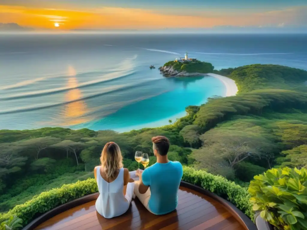 Residencia de lujo frente al mar con atardecer dorado Un refugio de lujo en la costa con vista al mar, piscina infinita y vegetación exuberante, ideal para refinanciamiento de propiedades costeras