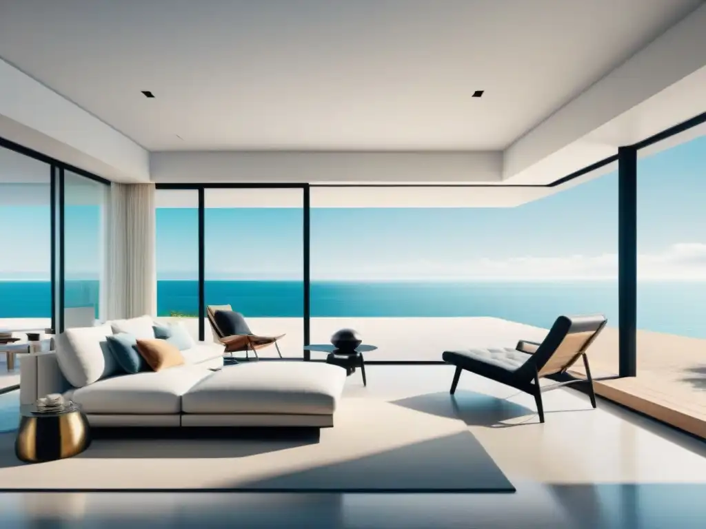 Refugio minimalista en la playa: fusión de Bauhaus y naturaleza Refugio de playa minimalista Bauhaus con vistas al mar