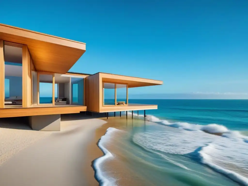 Refugio playero Bauhaus: diseño minimalista en armonía con la naturaleza Un refugio de playa minimalista inspirado en Bauhaus, integrando armoniosamente diseño y sostenibilidad frente al mar