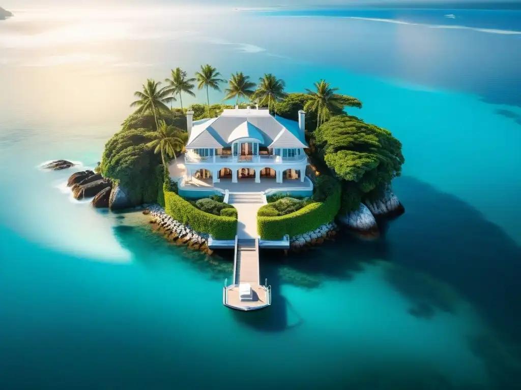 Residencia de lujo junto al mar: armonía entre naturaleza y arquitectura Residencia costera de lujo entre aguas turquesas y vegetación exuberante, reflejando armonía natural y exclusividad