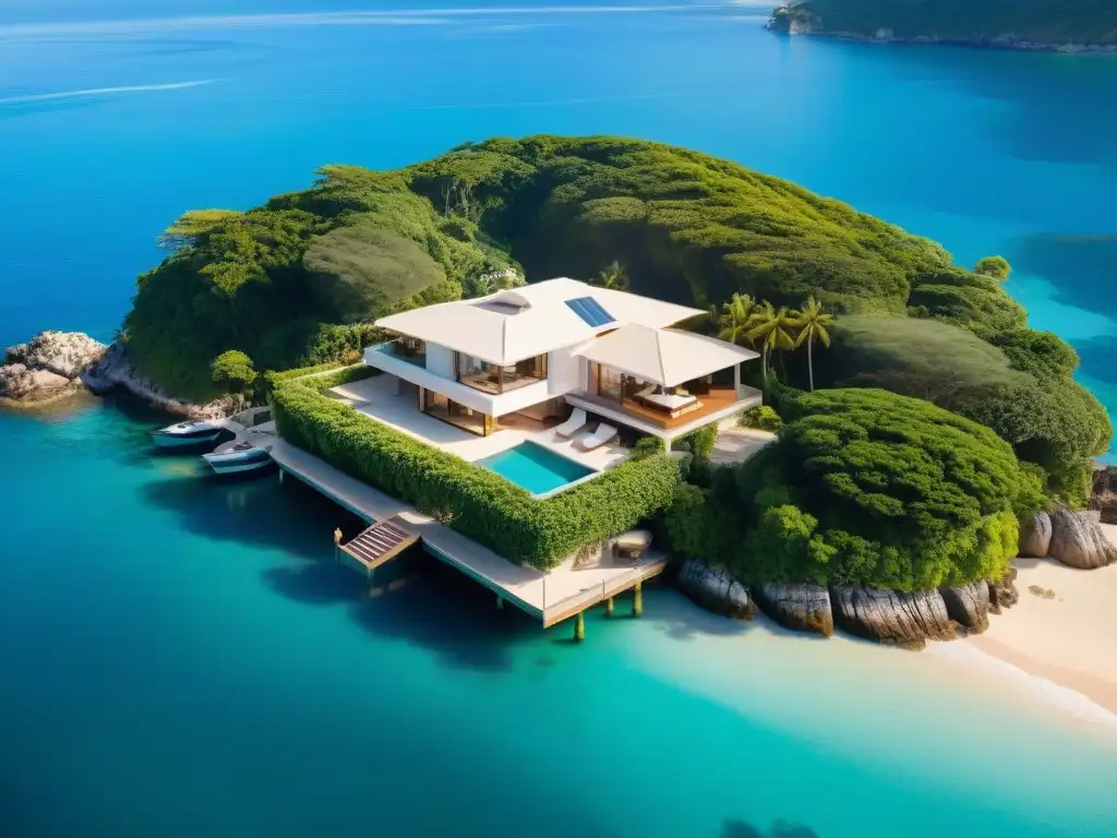 Propiedad costera de lujo: modernidad y naturaleza en armonía Residencia costera de lujo entre vegetación exuberante y mar cristalino, un paraíso de elegancia y tranquilidad