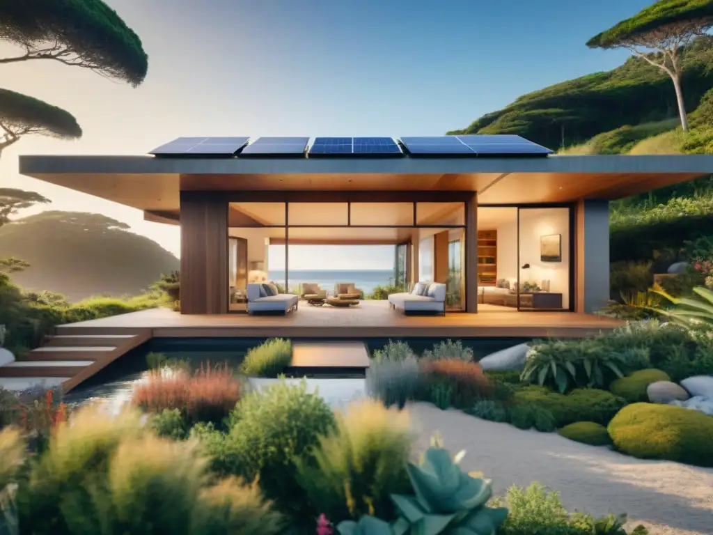 Casa ecológica en la costa: armonía sostenible y diseño moderno Residencia costera moderna con EcoDiseño en propiedades costeras sostenibles