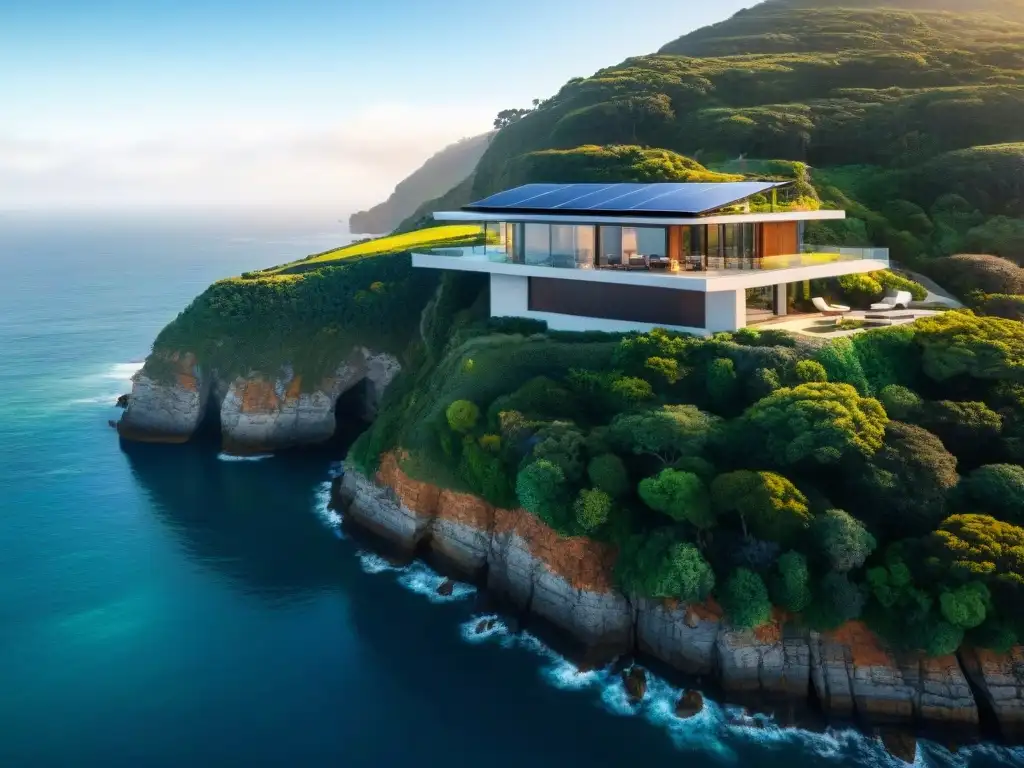 Residencia costera digital: tecnología inteligente frente al mar Residencia costera moderna con domótica para hogares costeros